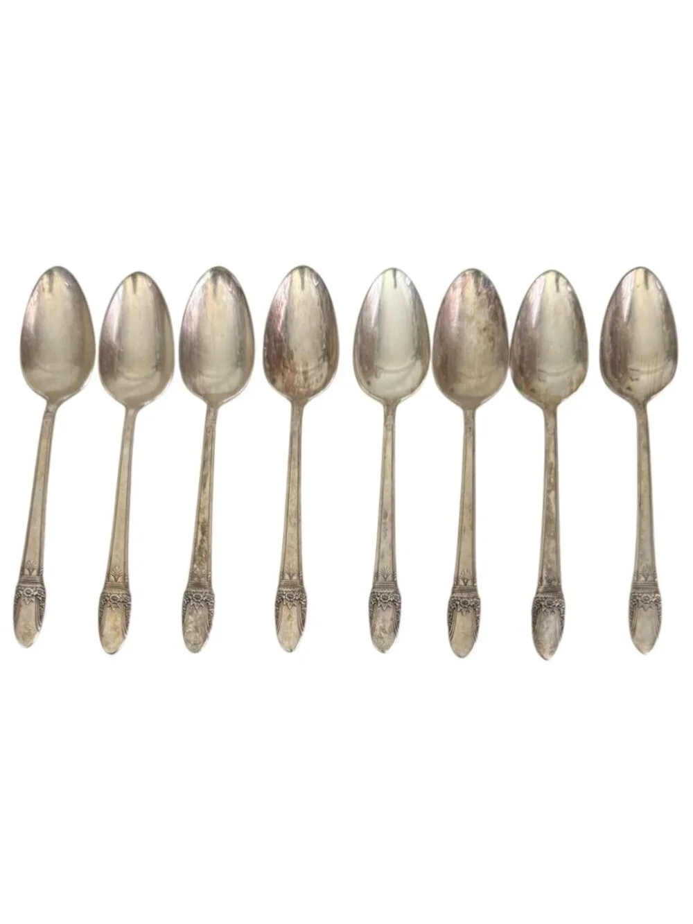 VTG 1847 Rogers Bros First Love Silverplate Flatware 52 PC Set‎ Floral Art Deco
